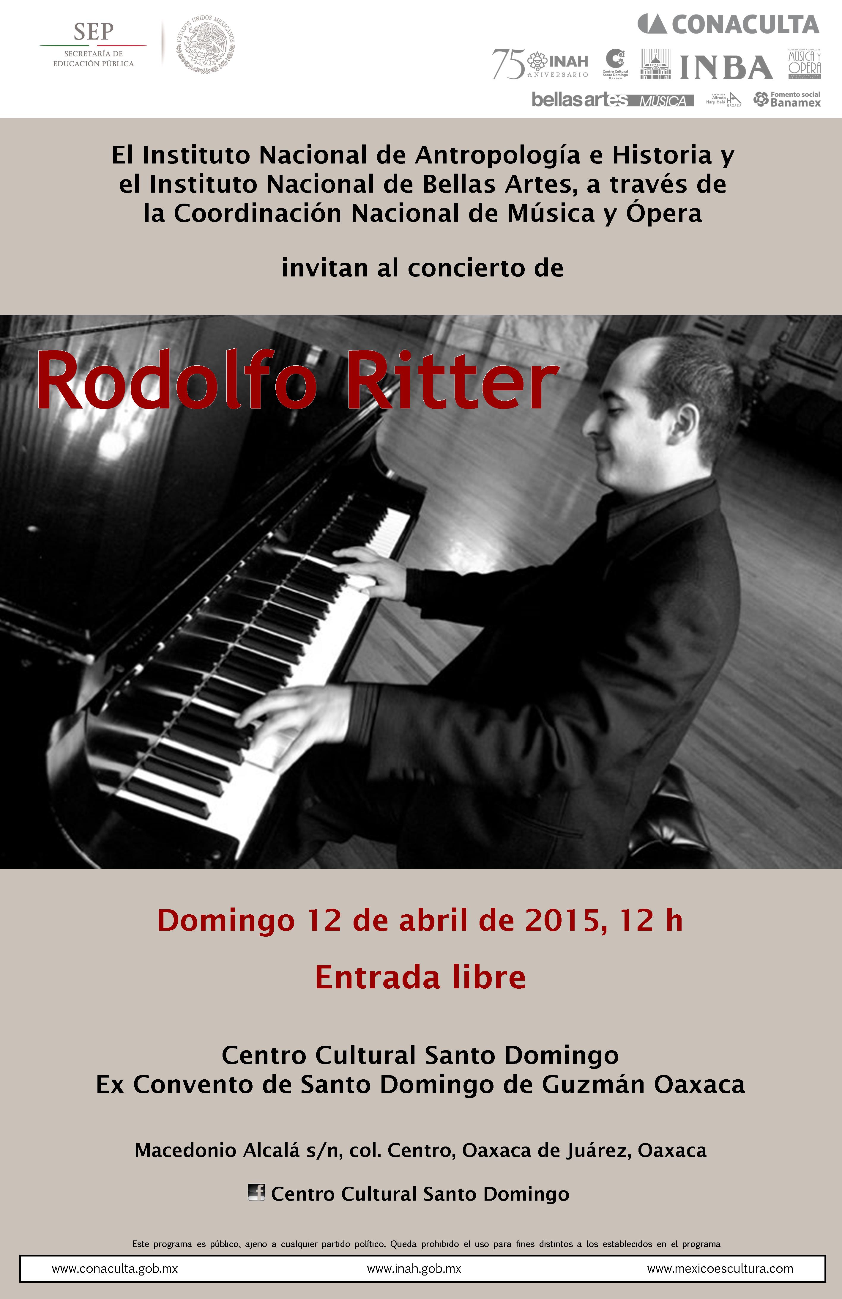 Cartel concierto piano Ritter