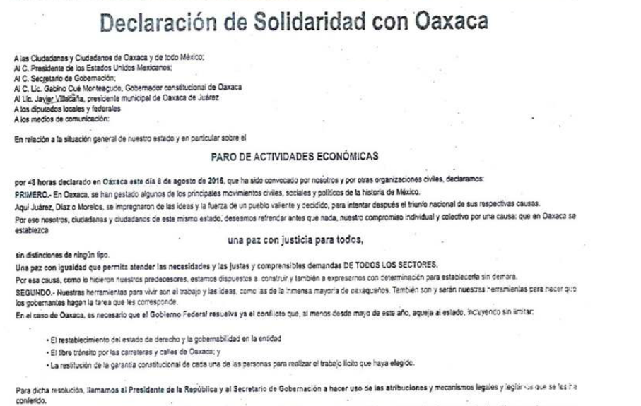 Declaración Oaxaca