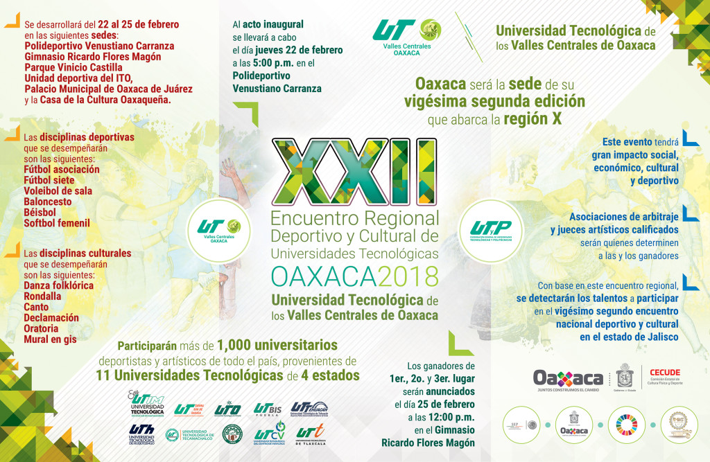 infografia_XXII Encuentro Cultural Deportivo Oaxaca 2018_UTVCO